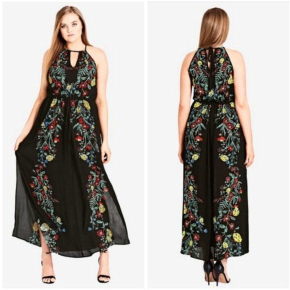 City Chic Secret Vine Maxi Dress - Picture 1 of 14